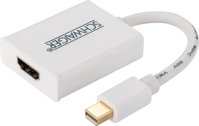 SCHWAIGER Cavo Mini DisplayPort HDMI 0,15m Bianco Full HD