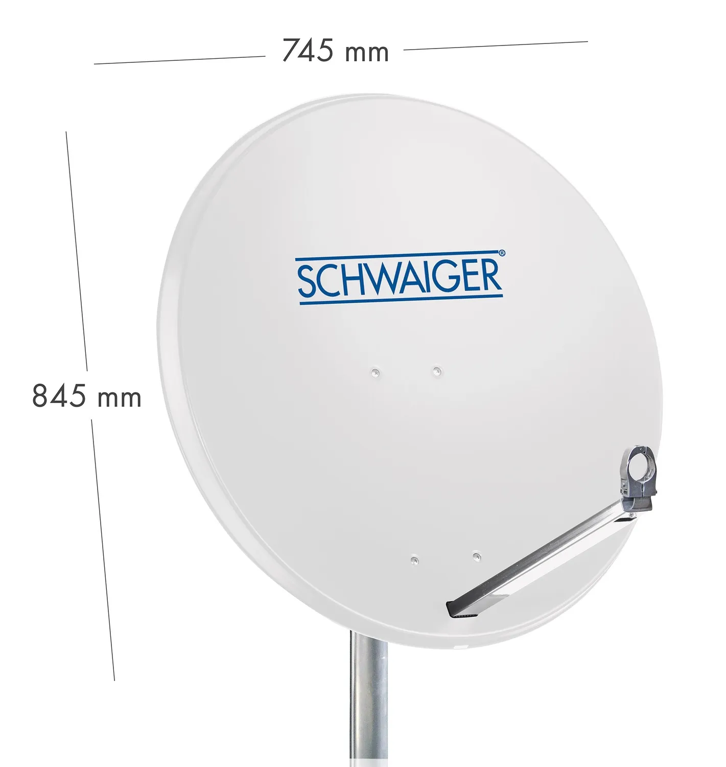 Schwaiger Antenna Satellitare Alluminio 80 cm Grigia