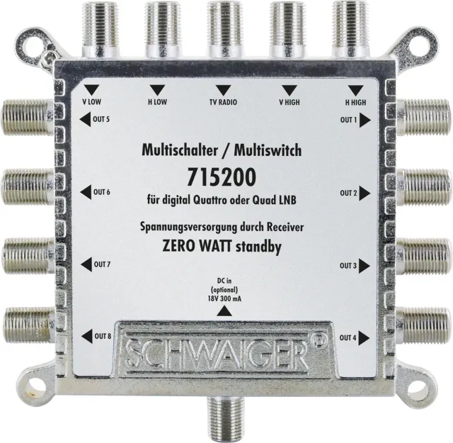 Schwaiger multiswitch 5x8 per 8 utenti SAT