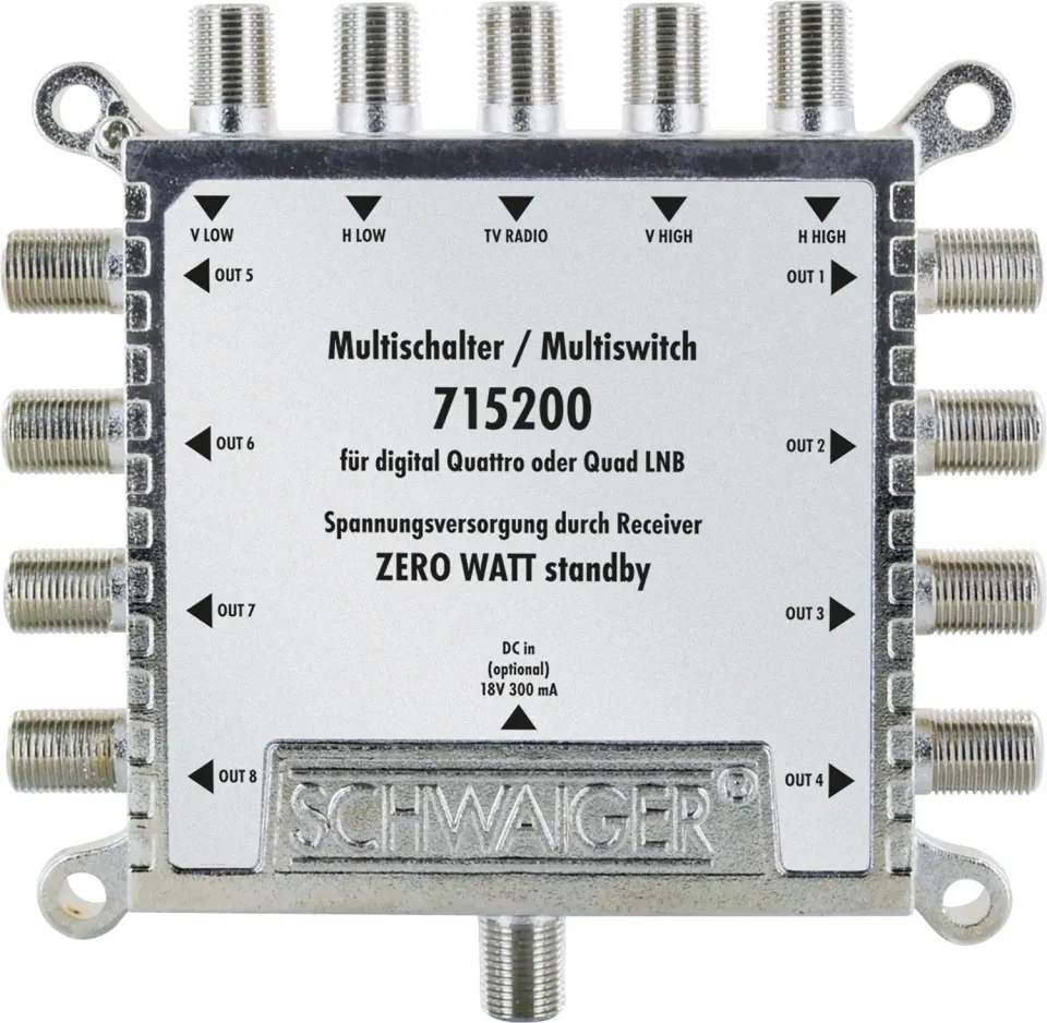 Schwaiger multiswitch 5x8 per 8 utenti SAT