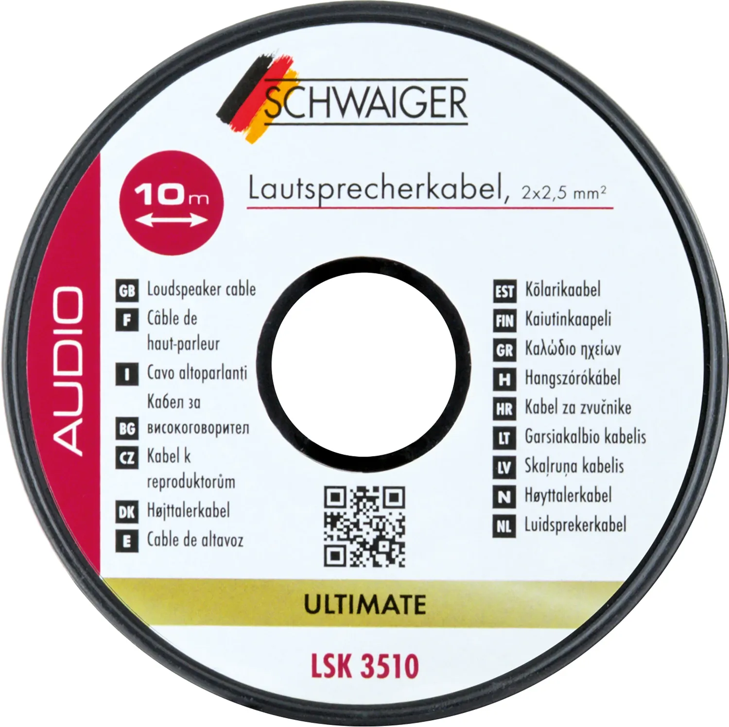 Schwaiger Cavo Altoparlanti 2x2,5 mm² 10 m trasparente