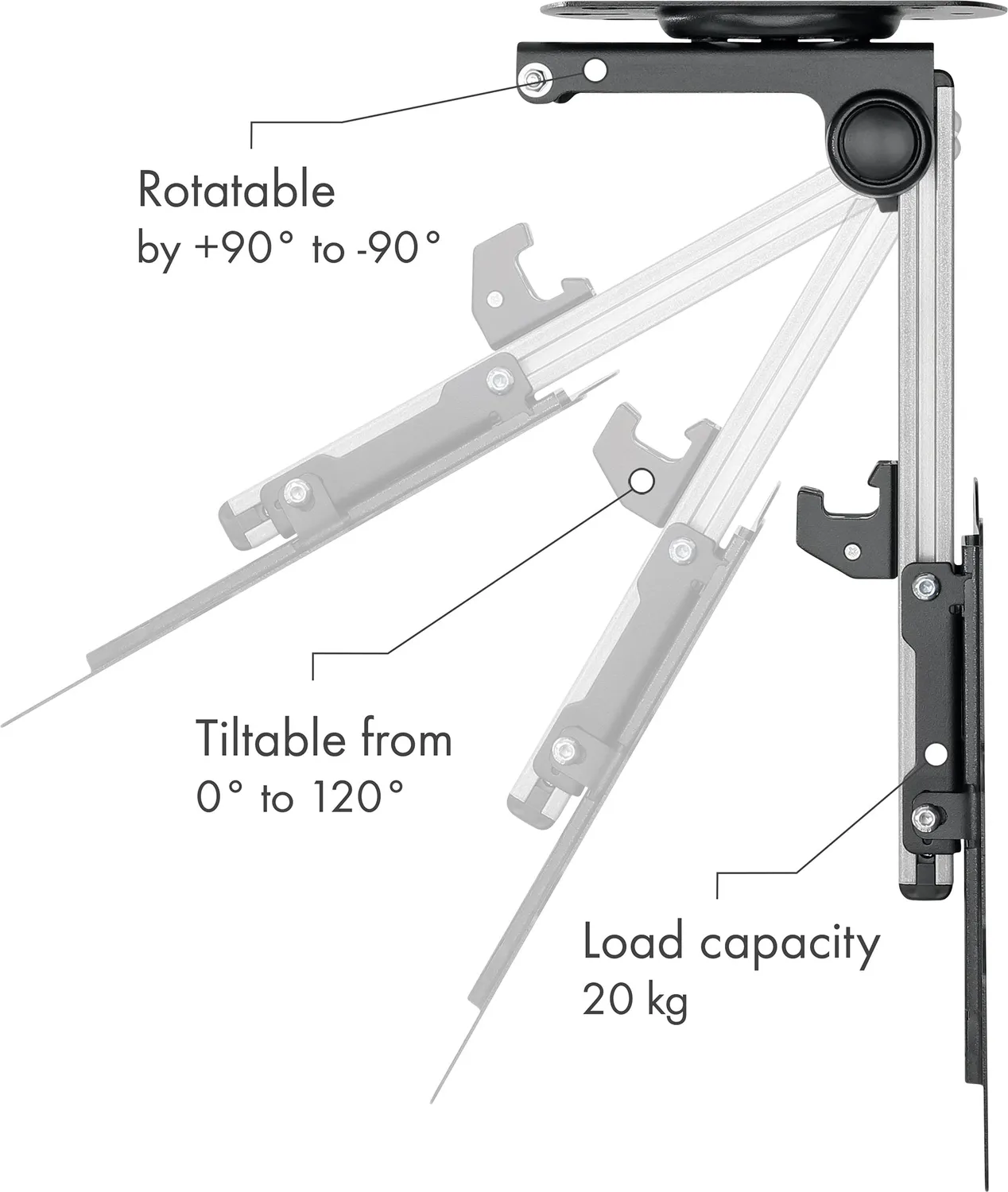 Schwaiger Motion 7 supporto TV da soffitto inclinabile 20 kg
