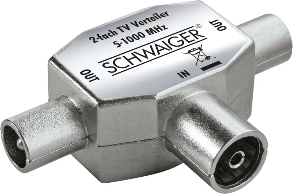 SCHWAIGER distributore antenna TV 2 vie metallo