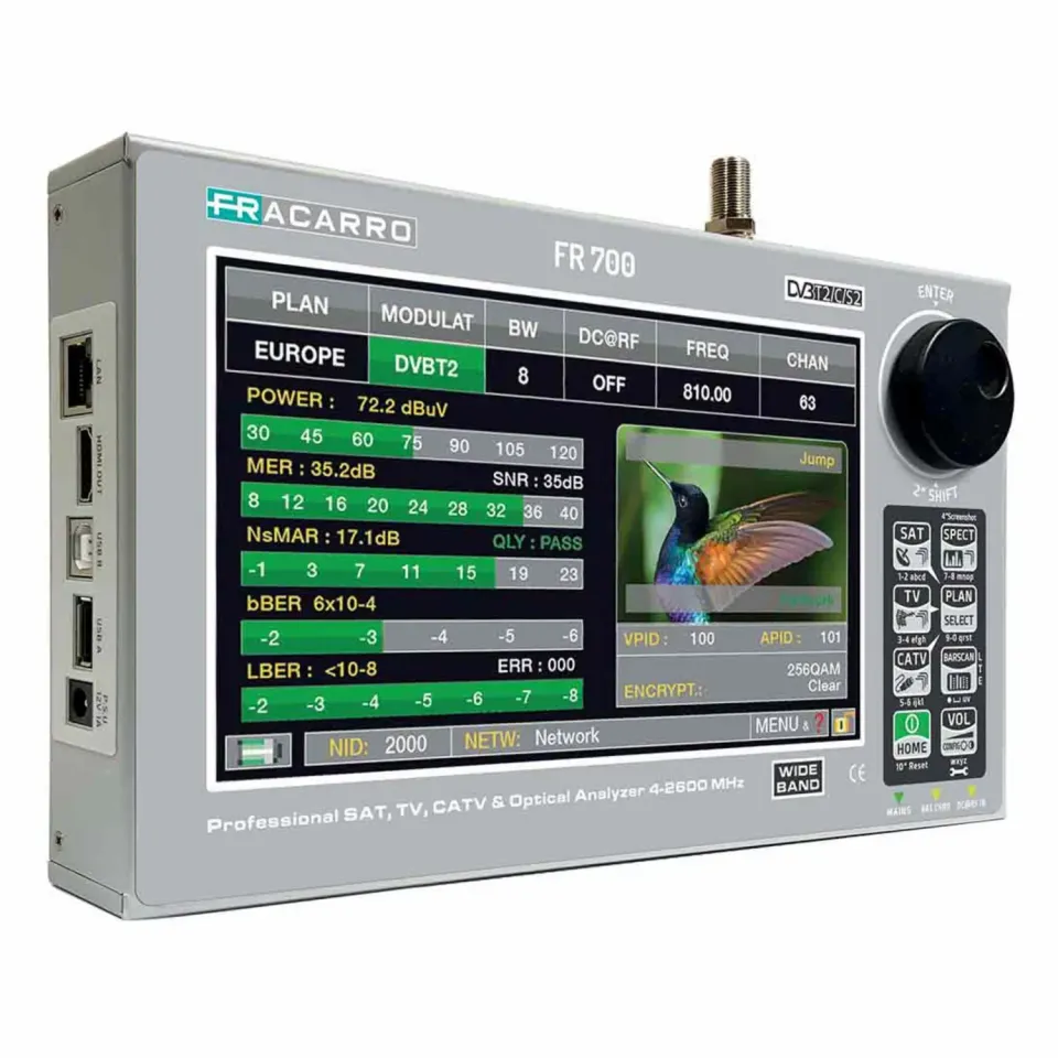 Fracarro FR700+ Misuratore Campo 7'' SAT TV Ottico