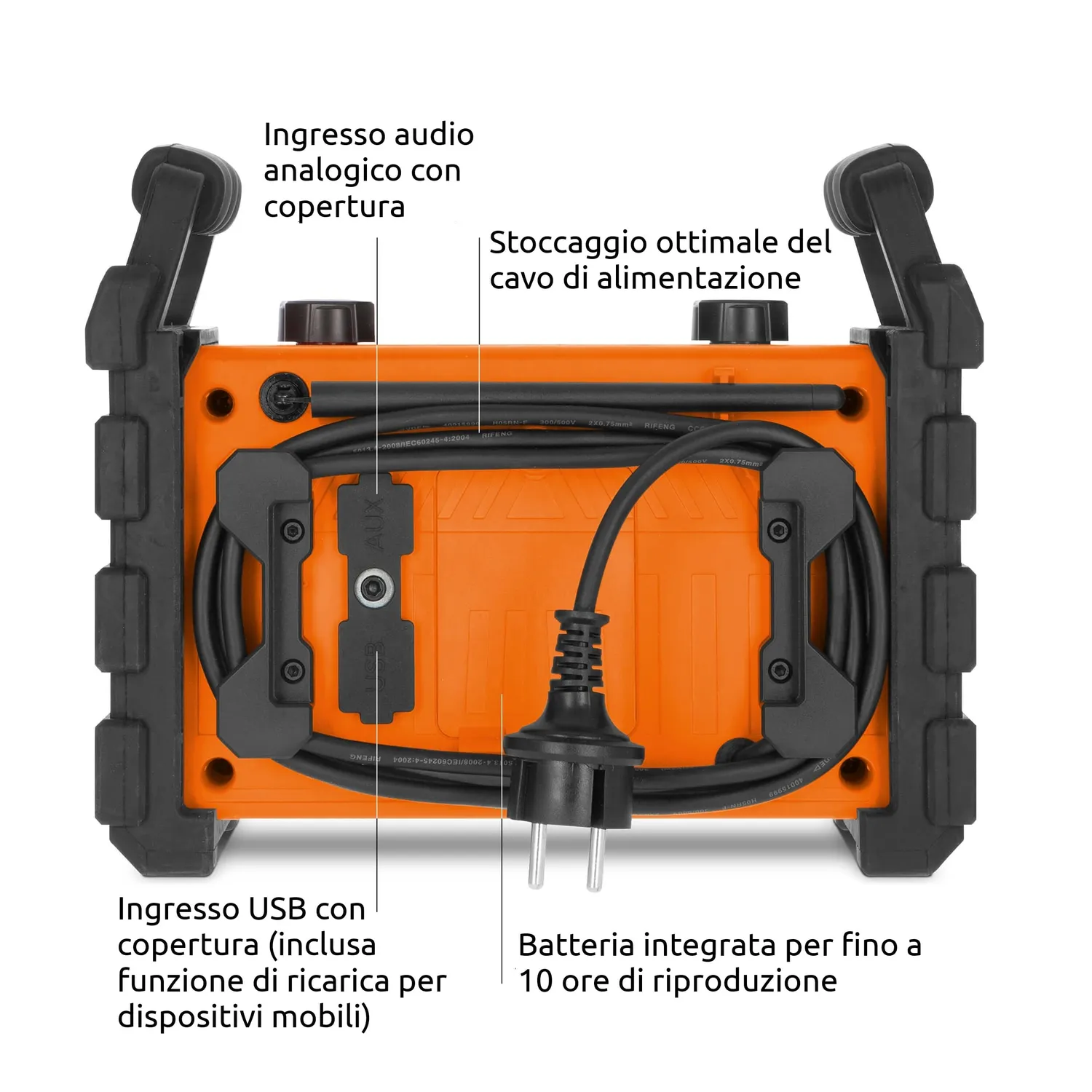 TechniSat DIGITRADIO 230 OD Radio Cantiere DAB+ Arancione IP65