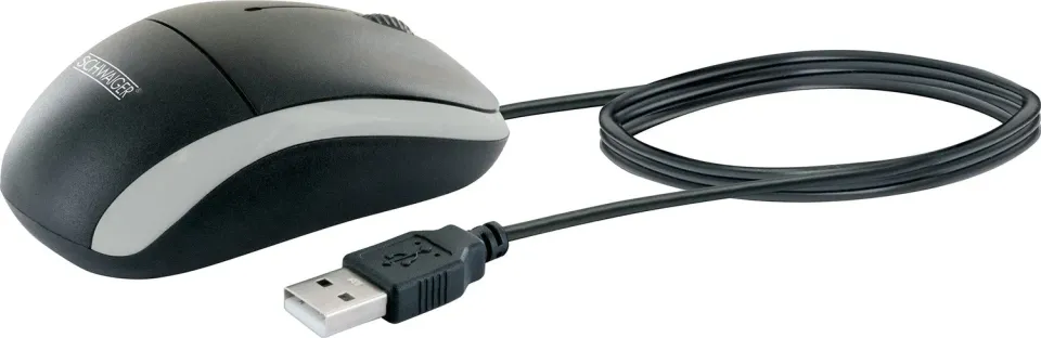Schwaiger Mouse ottico USB 1000 dpi ambidestro nero