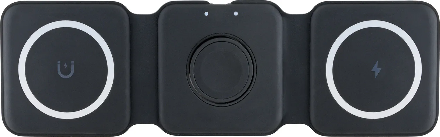 SCHWAIGER Stazione Ricarica Wireless Qi 3 in 1 Nera