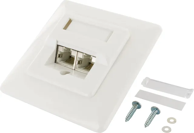 SCHWAIGER Presa di Rete CAT 5e 2x RJ45 da parete
