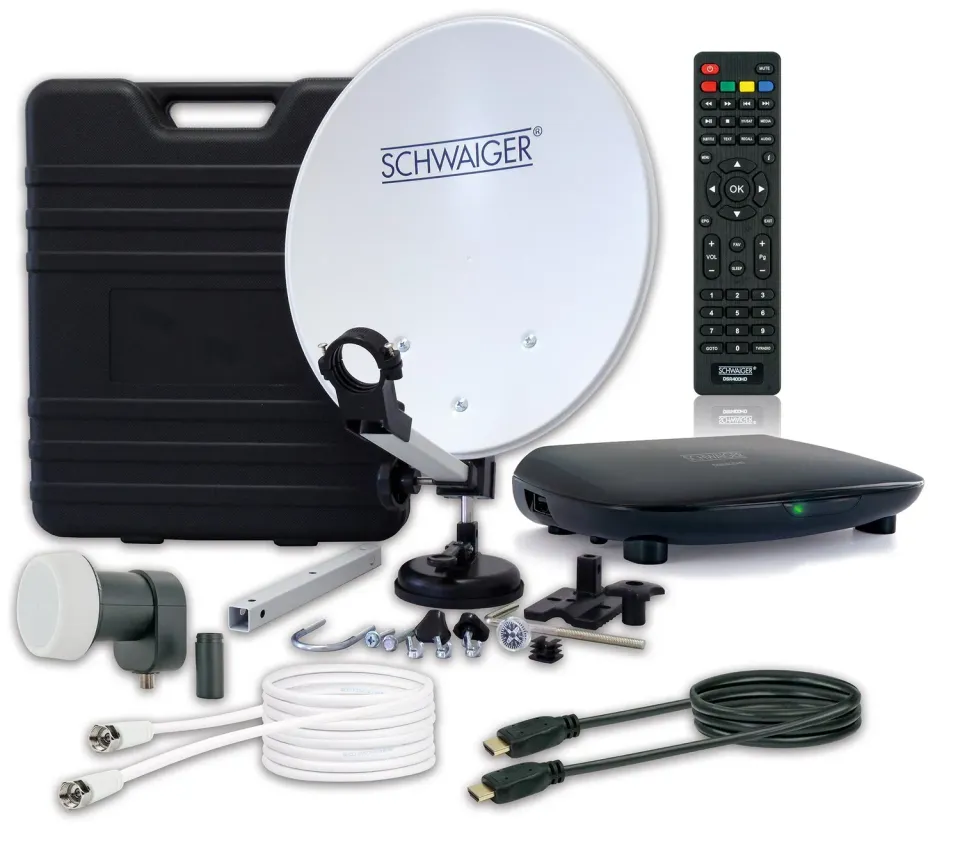 SCHWAIGER Impianto Satellitare Camping 35 cm Valigia HDTV