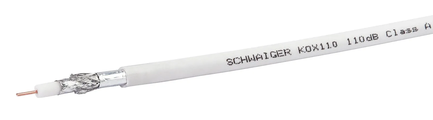 Schwaiger Cavo Coassiale SAT 110 dB 100 m bianco