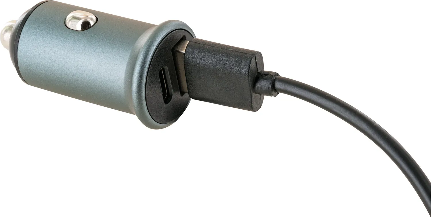 Schwaiger caricabatterie auto USB-A USB-C 12-24V nero