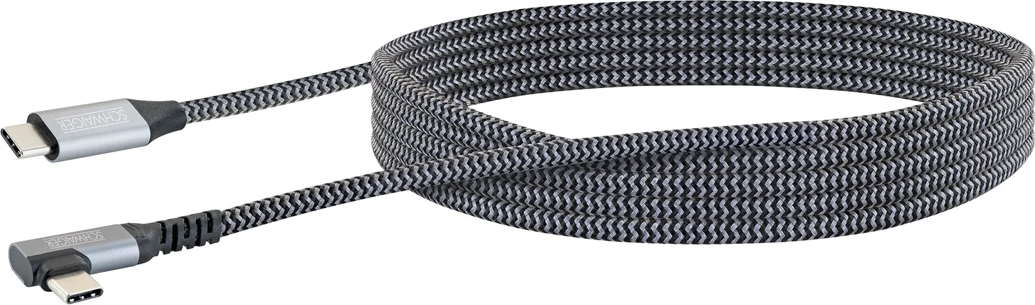 Schwaiger cavo USB-C 1,2 m spina angolata ricarica