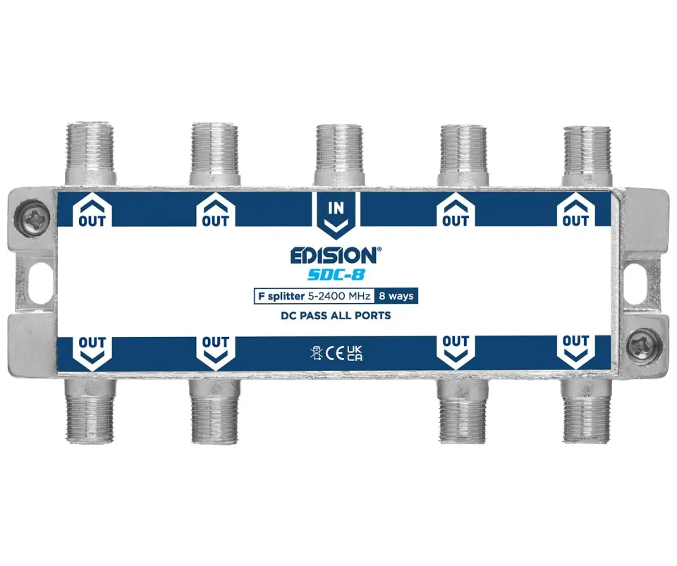 Edision SDC-8 Partitore Antenna TV SAT 8 Uscite F 5-2400MHz