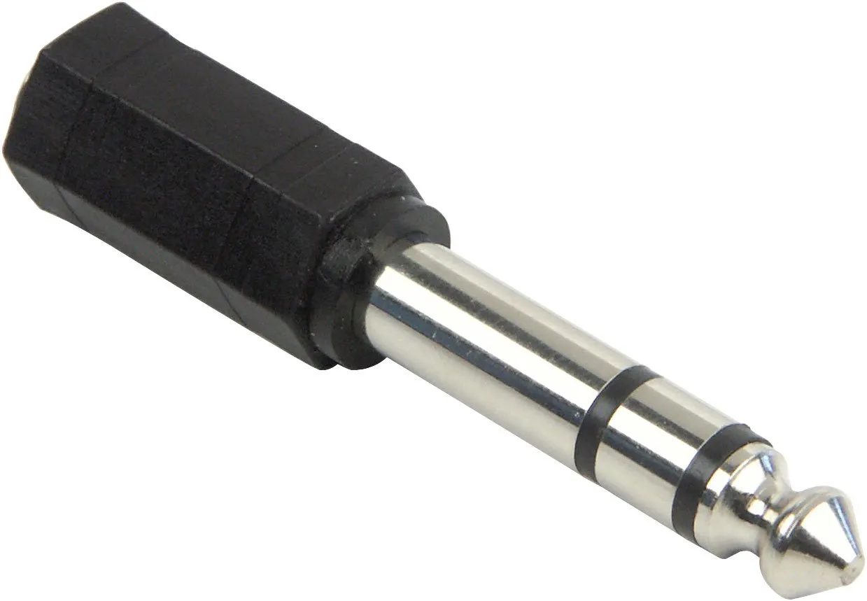 SCHWAIGER Adattatore Cuffie Stereo jack 3,5-6,3 mm nero