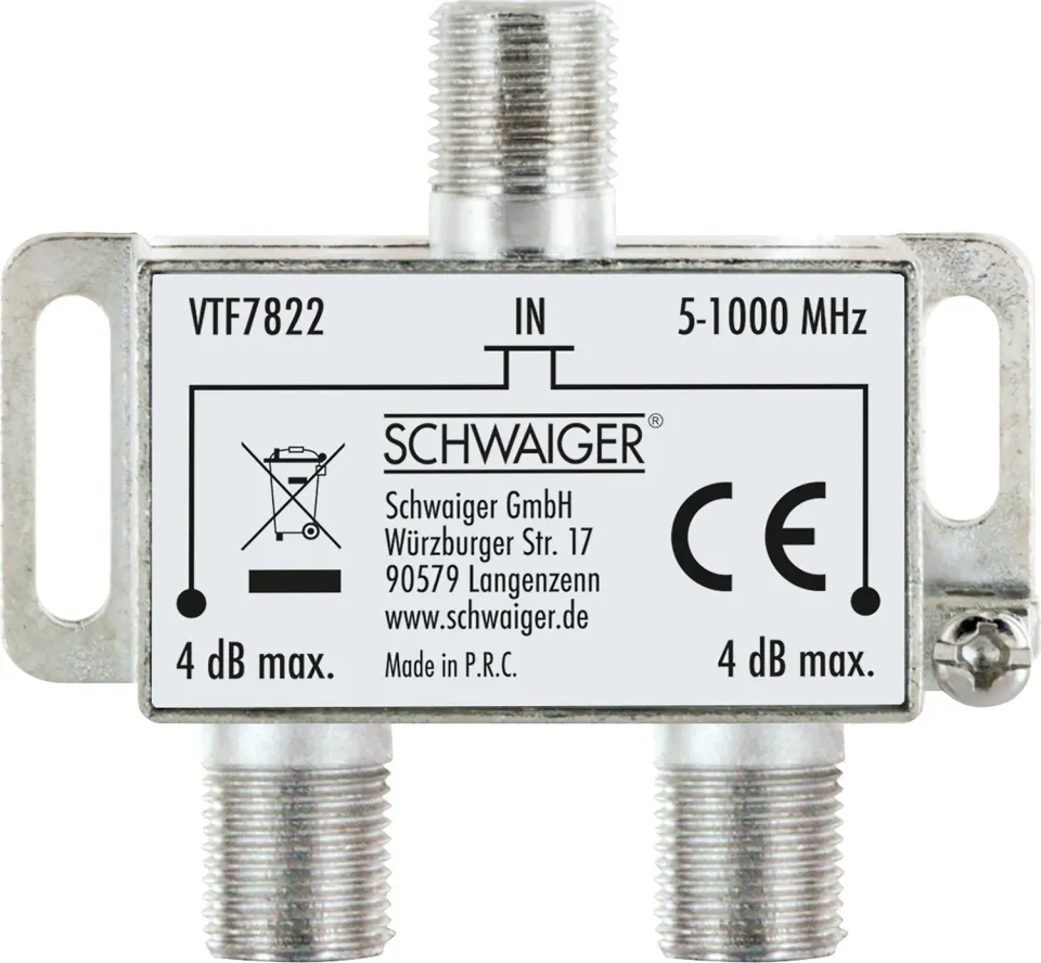 SCHWAIGER Partitore antenna TV 2 vie 4 dB