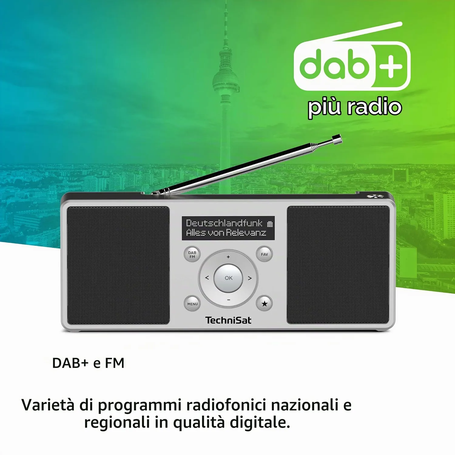 TechniSat DIGITRADIO 1 S radio DAB portatile argento