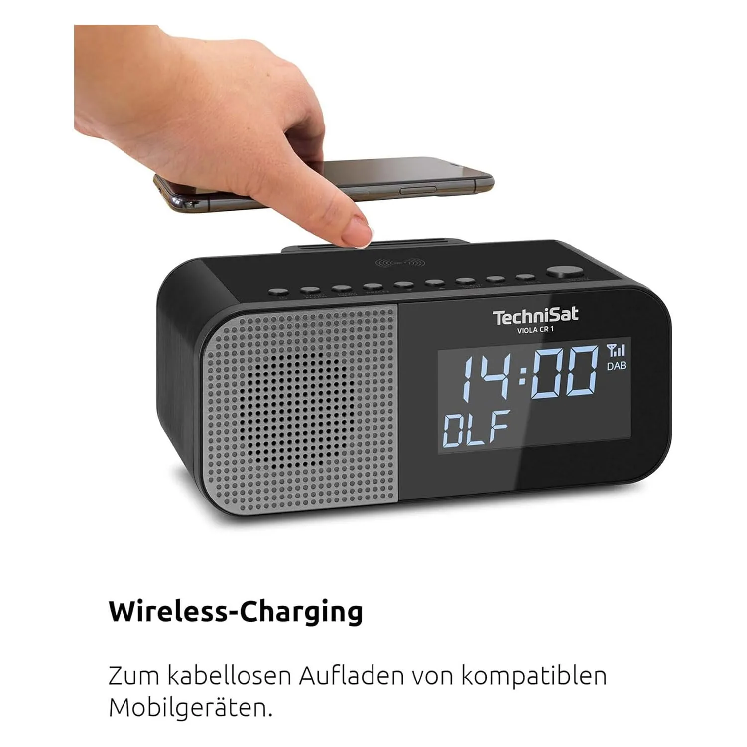 TechniSat VIOLA CR 1 Radiosveglia Nera Ricarica Wireless