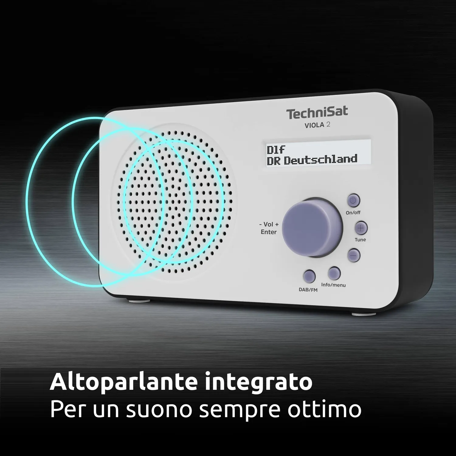 TechniSat Viola 2 Radio DAB+ Portatile Bianco Nero