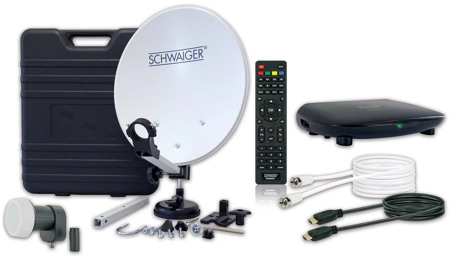 SCHWAIGER Impianto Satellitare Camping 35 cm Valigia HDTV