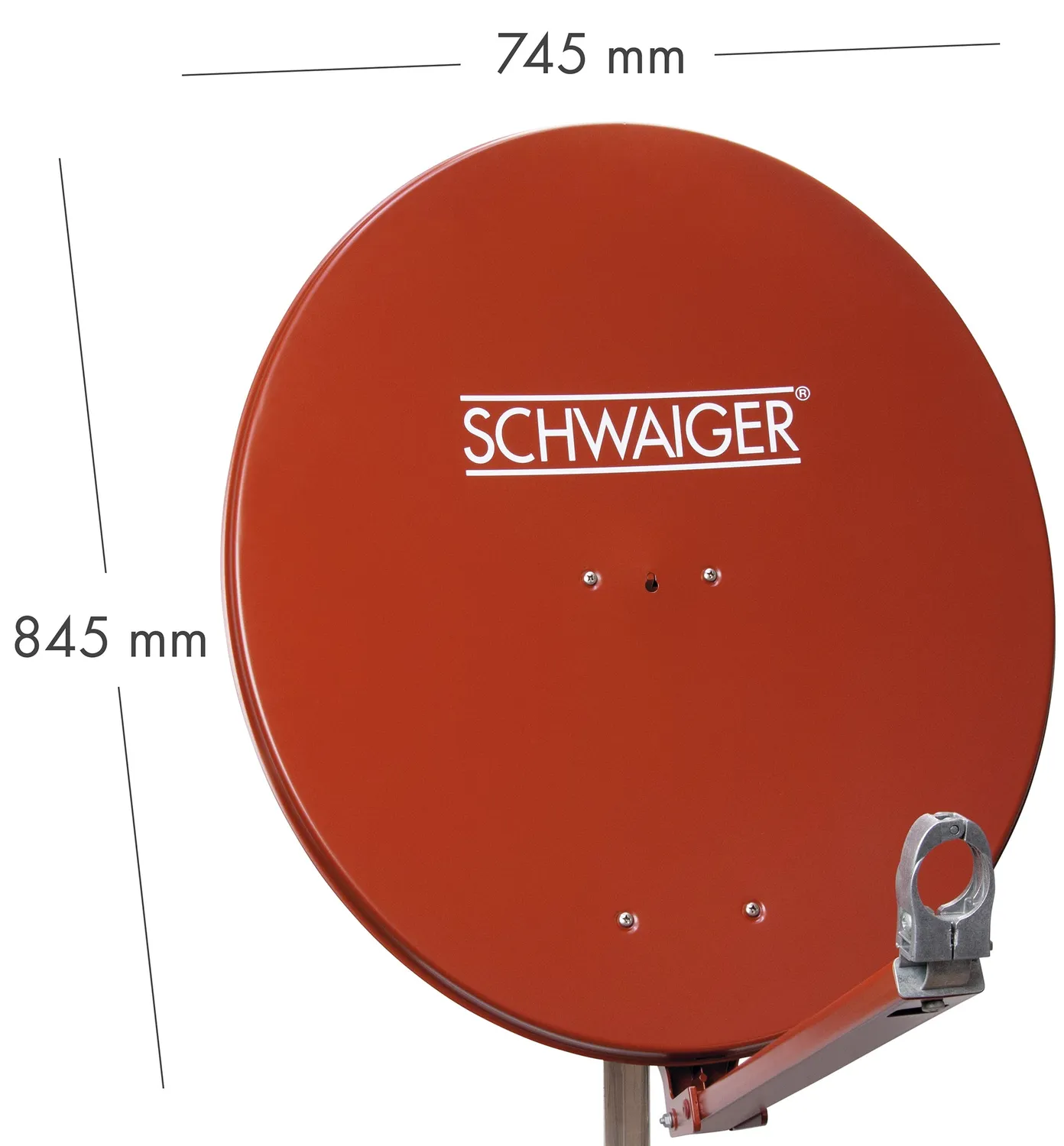 Schwaiger Parabola Satellitare Alluminio 80 cm rosso mattone