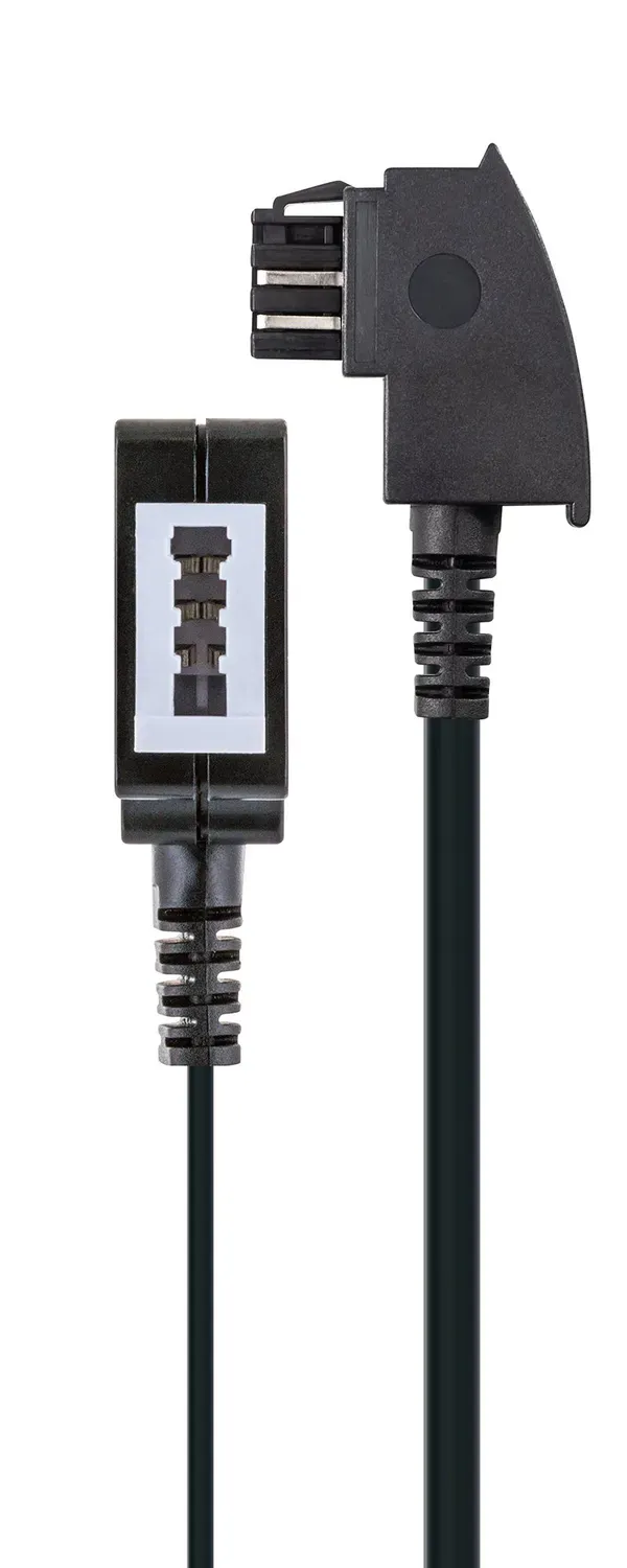 SCHWAIGER Cavo Telefonico TAE-N Prolunga 10 m Nero 4 Poli