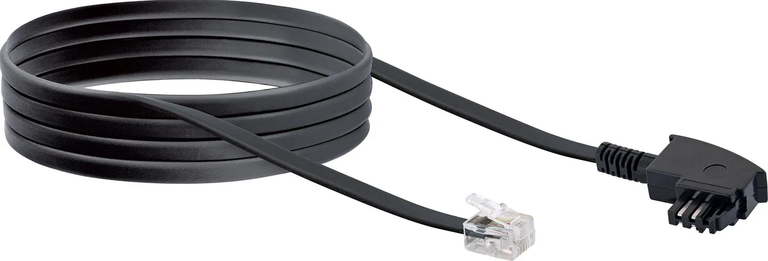 Schwaiger Cavo Telefonico TAE-RJ11 6 m Nero 4 Fili