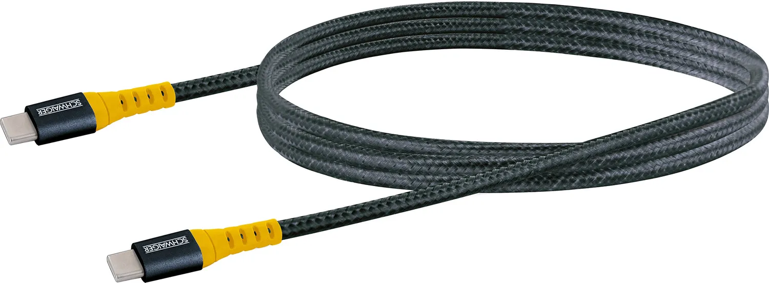 SCHWAIGER Cavo USB-C Nylon 1,2m Nero Ultra-Resistente