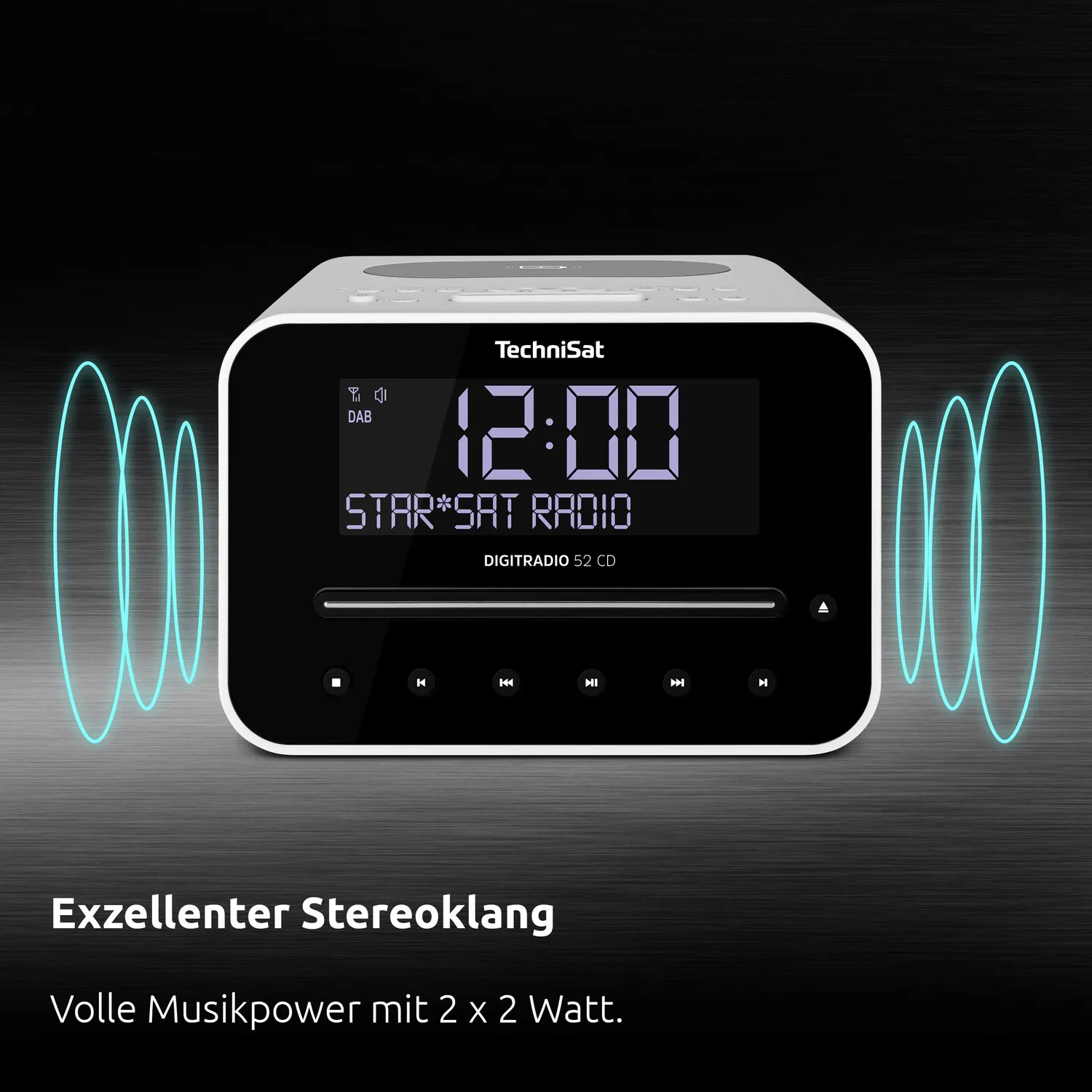TechniSat DigitRadio 52 CD Radiosveglia DAB+ Bluetooth Bianca