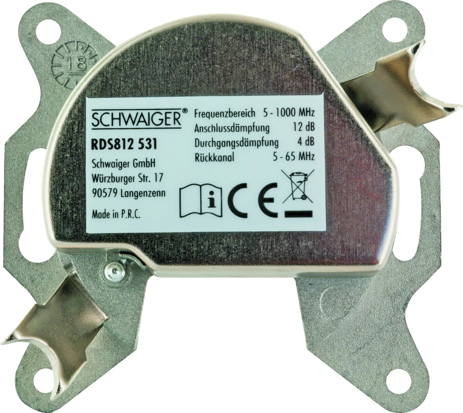 SCHWAIGER presa antenna passante 12 dB triple play