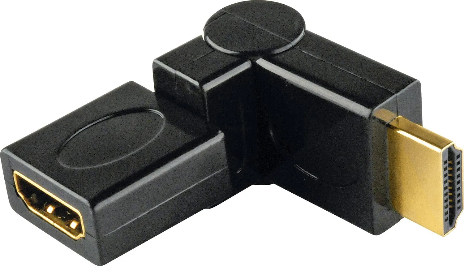 SCHWAIGER Adattatore HDMI 360° Girevole Nero Oro