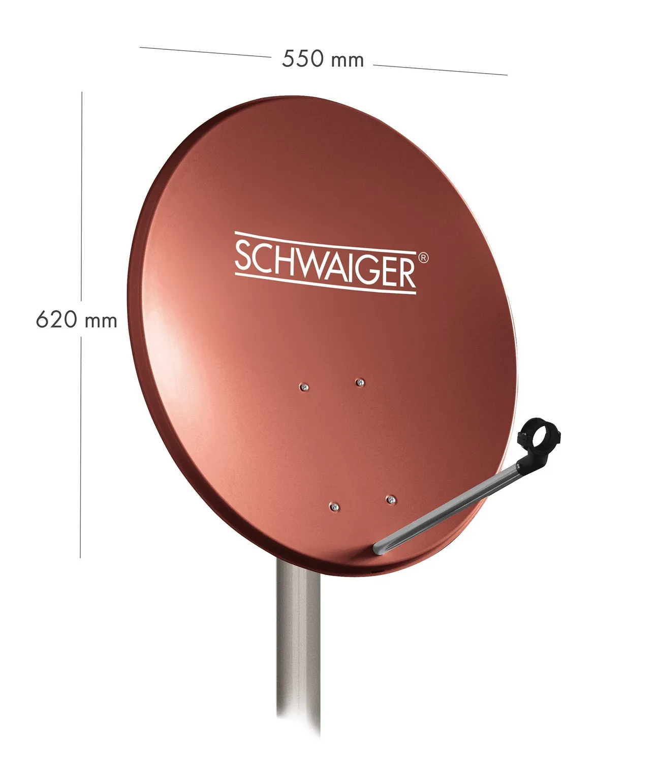 Schwaiger Antenna Parabolica Acciaio 60 cm Rosso Mattone