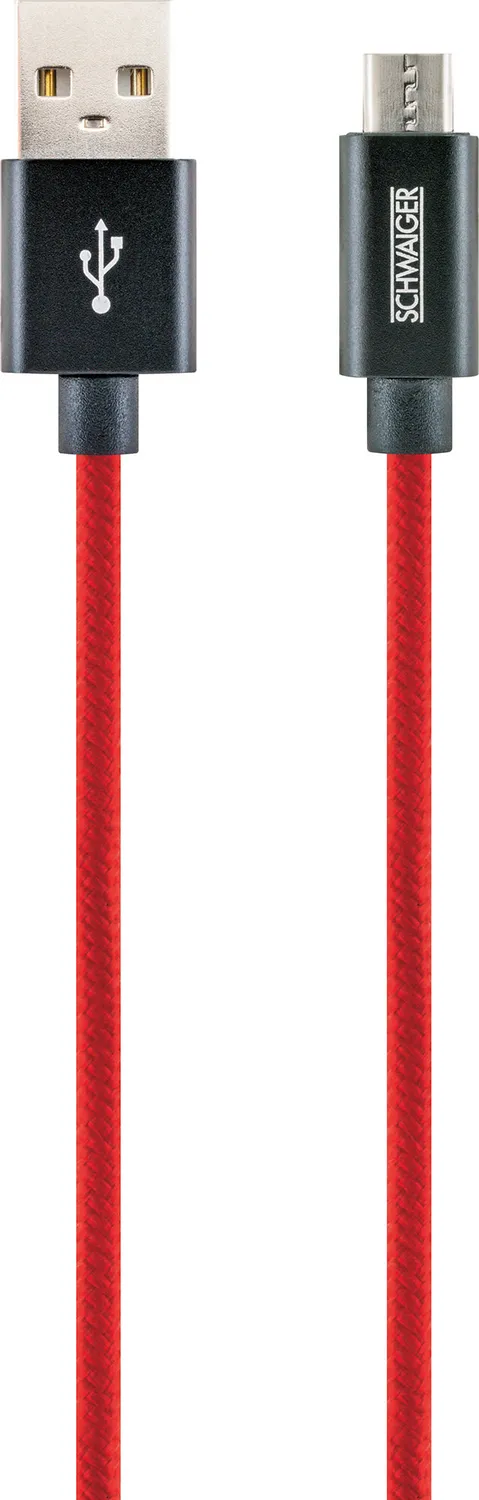 Schwaiger cavo micro USB 1,2 m nylon ricarica 2,4A