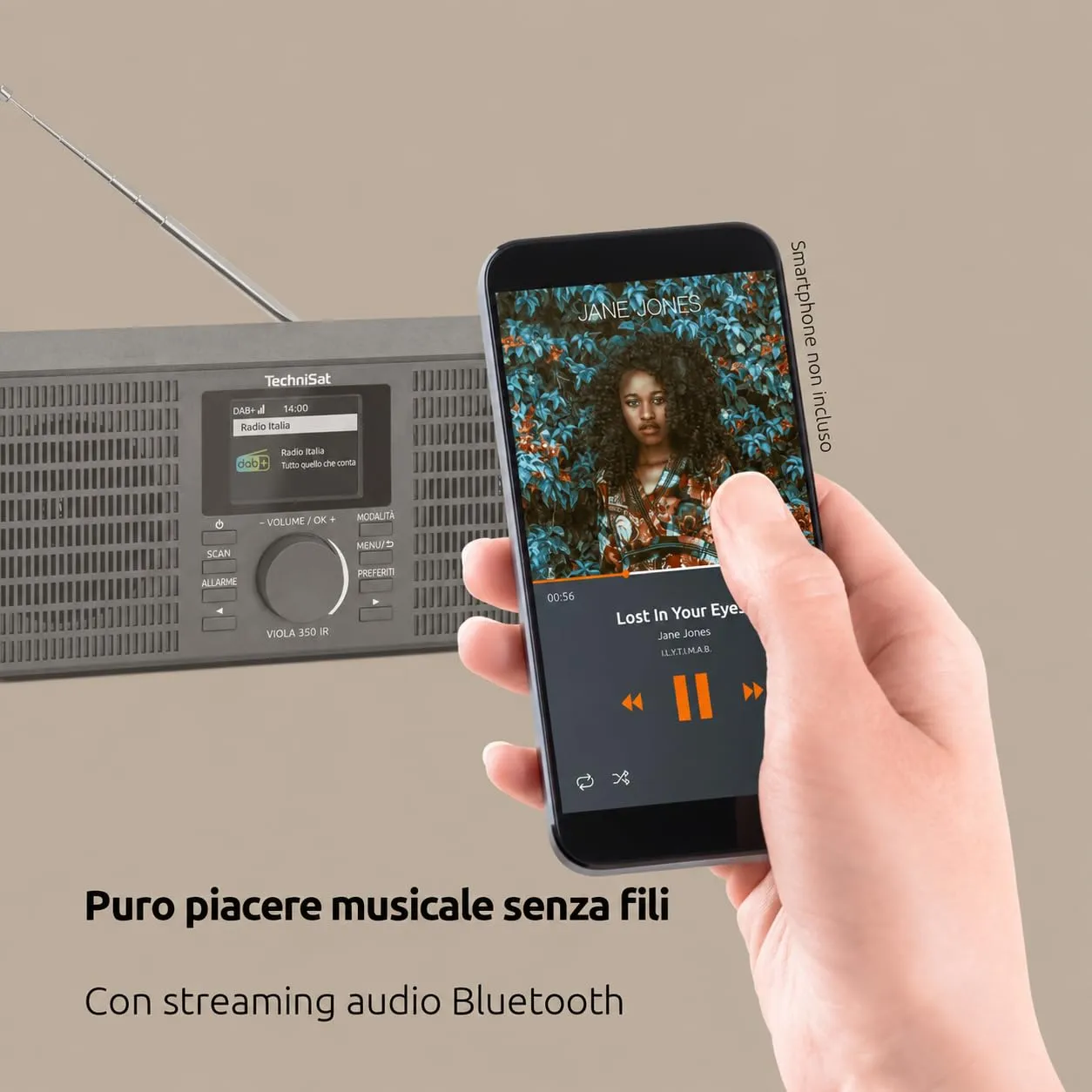 TechniSat Viola 350 IR radio internet DAB+ nero