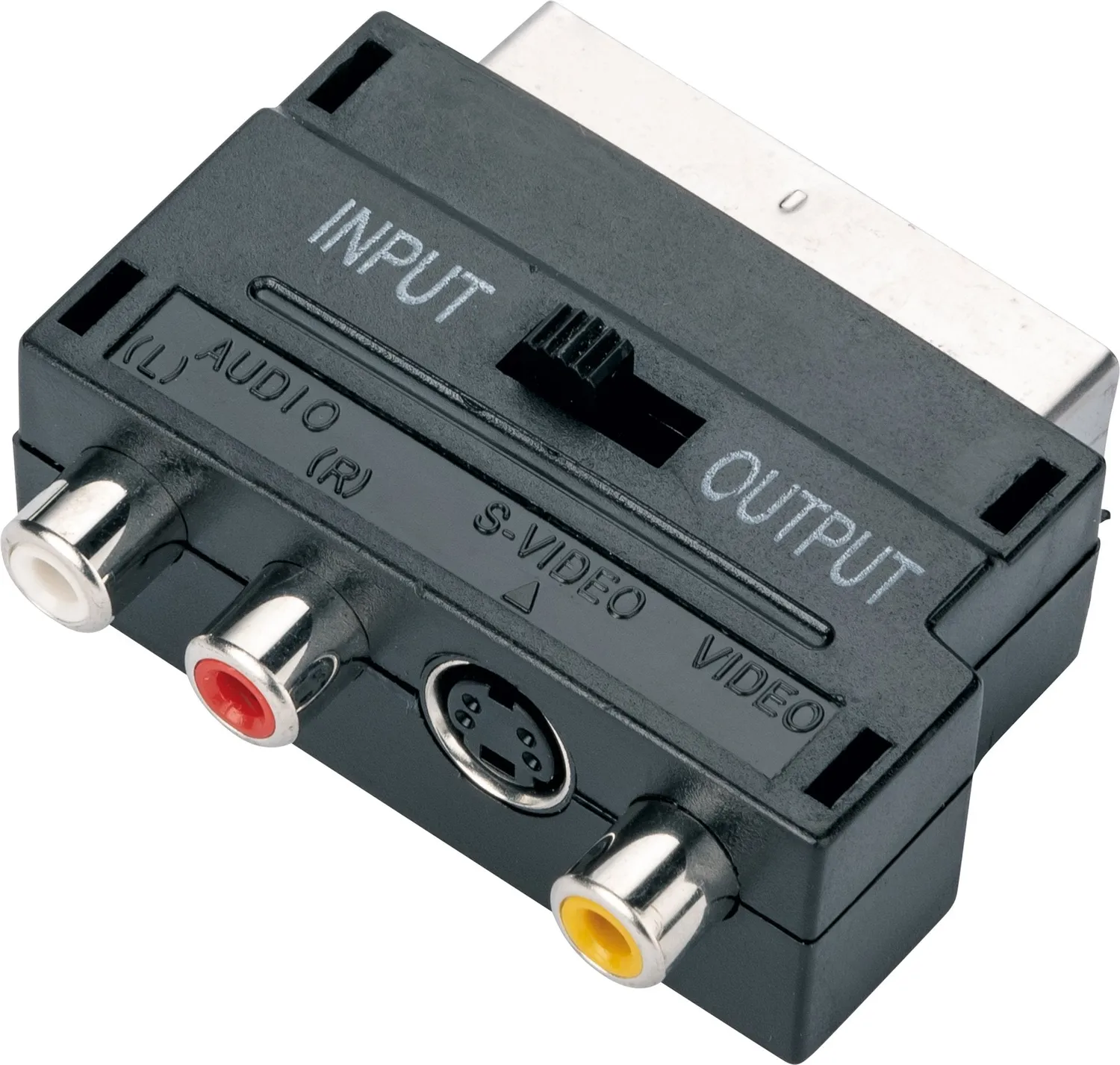 SCHWAIGER Adattatore SCART RCA S-VHS IN-OUT nero