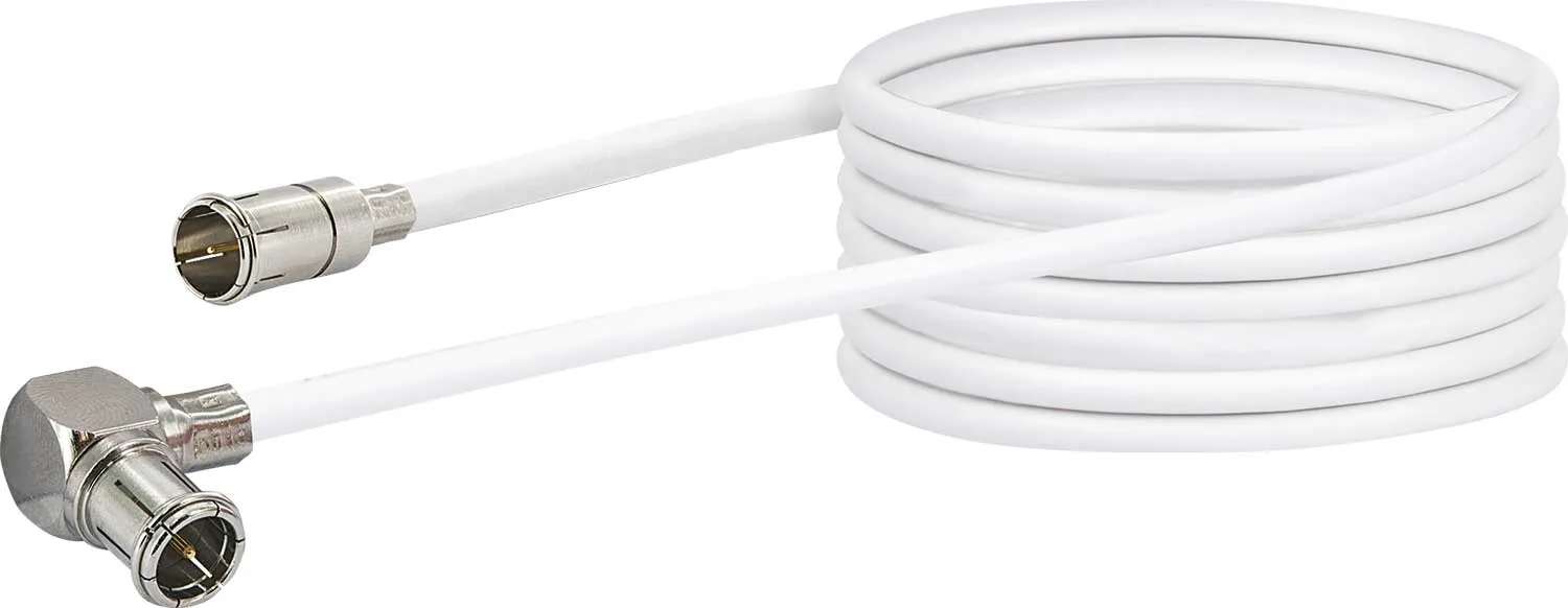 Schwaiger cavo modem antenna TV 5 m spina 90° bianco