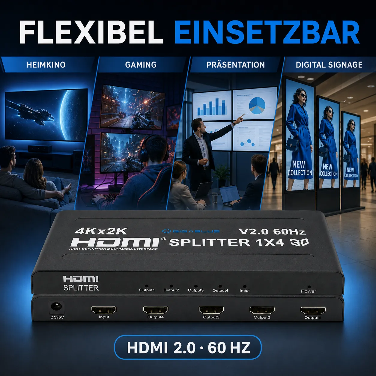 GigaBlue Ultra 4K splitter HDMI 1x4 60Hz HDR
