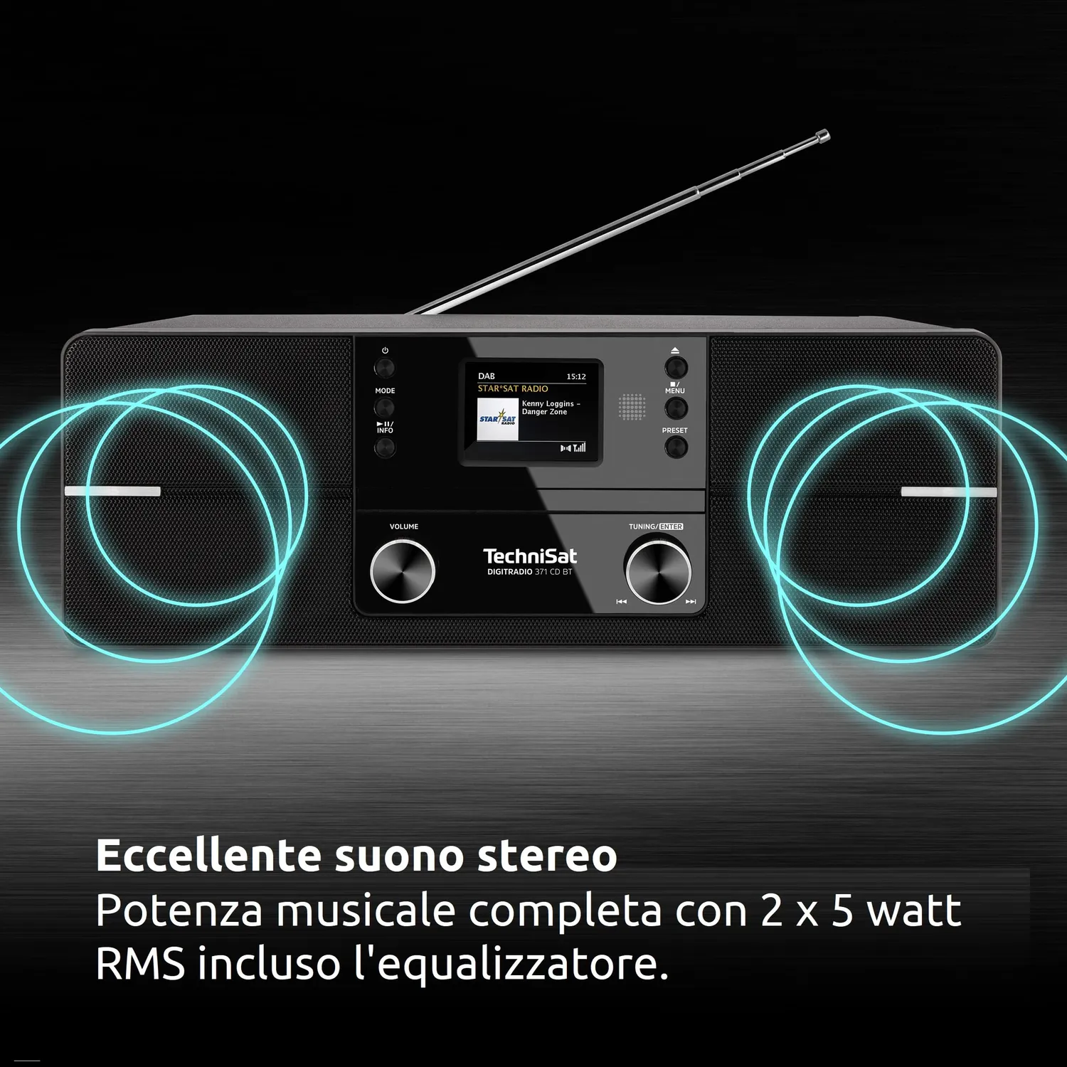 TechniSat DigitRadio 371 CD BT radio DAB+ con CD nera