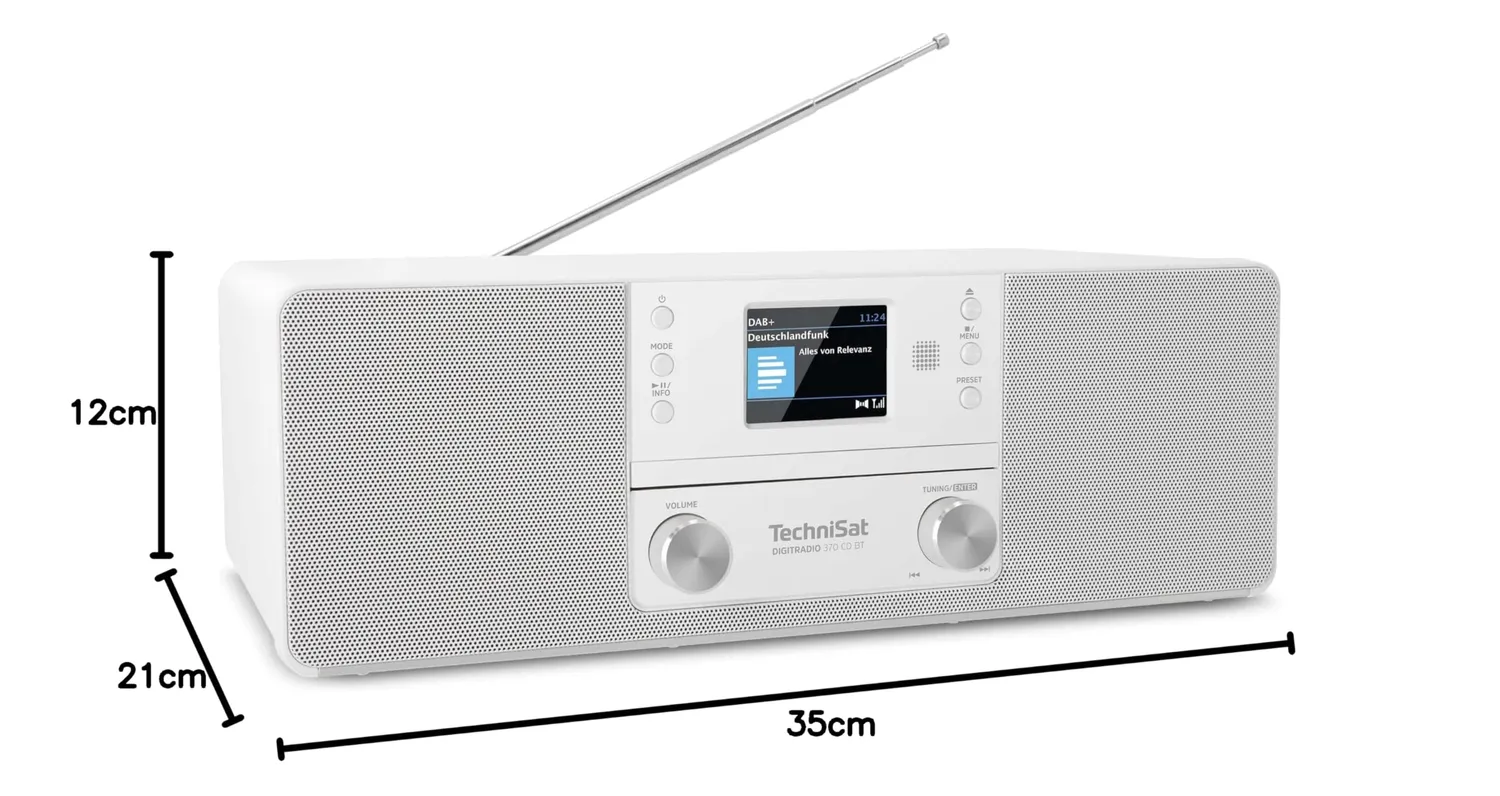 Technisat DigitRadio 370 CD BT radio DAB+ bianca con CD