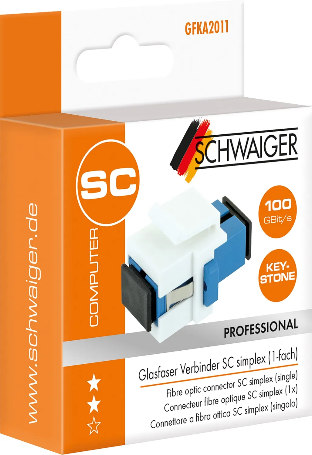 SCHWAIGER Connettore Fibra Ottica SC Simplex 1 Via