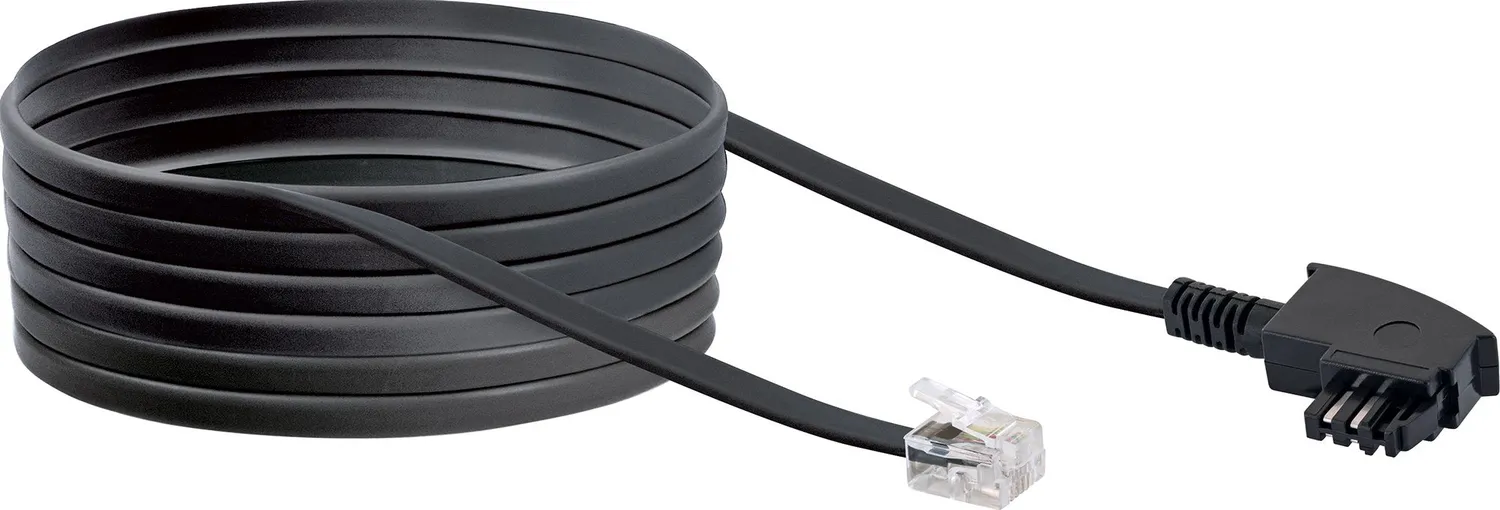 Schwaiger Cavo Telefonico TAE-RJ11 6 m Nero 4 Fili