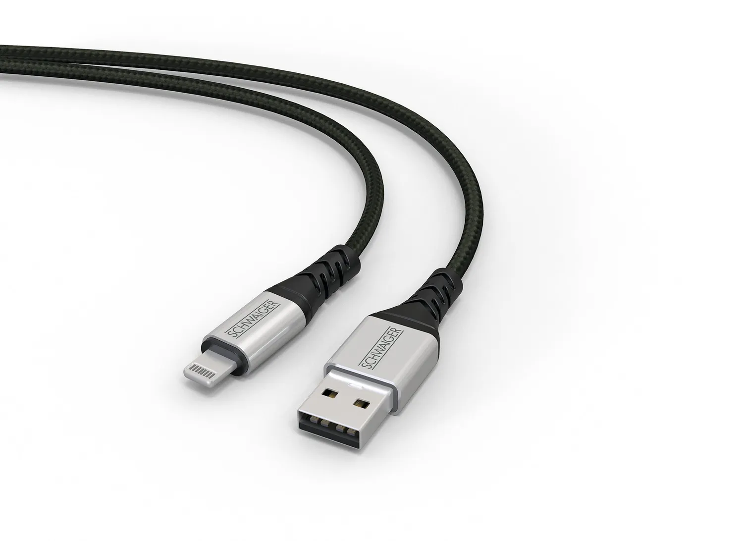 Schwaiger Cavo Lightning USB-A 1,2 m Nero Argento Nylon