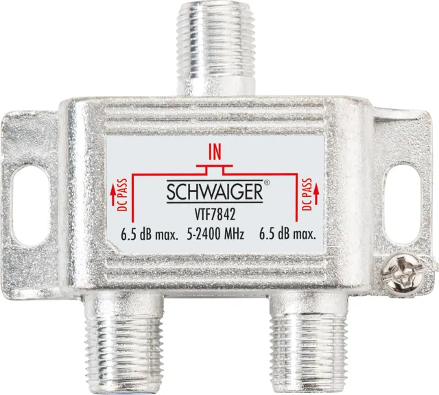Schwaiger Partitore 2 Vie SAT 6,5 dB satellitare