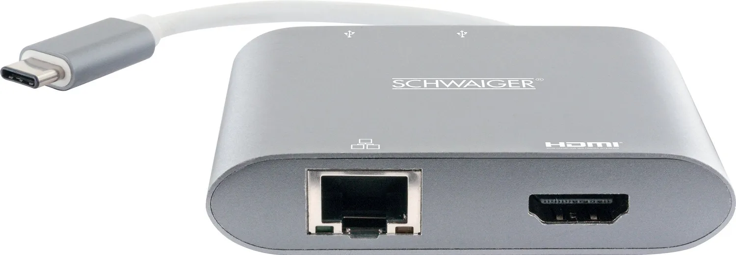 Schwaiger adattatore USB 3.1 multiport hub HDMI 4K LAN