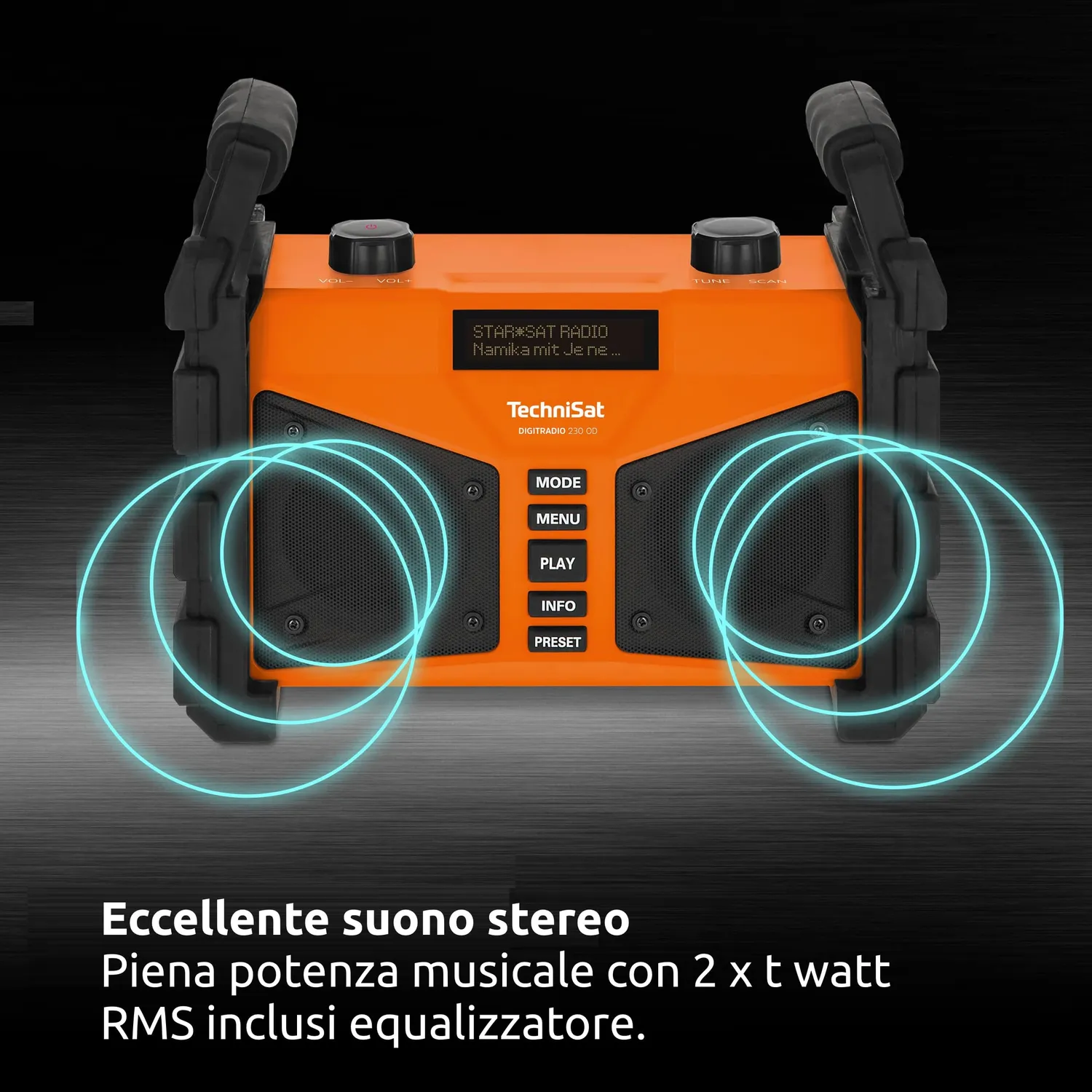TechniSat DIGITRADIO 230 OD Radio Cantiere DAB+ Arancione IP65