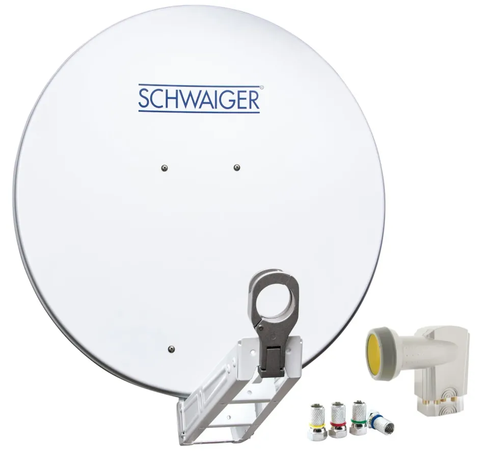 Schwaiger parabola offset alluminio 75 cm set Quad LNB
