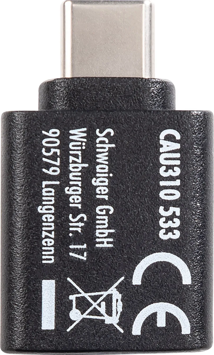 Schwaiger Adattatore USB-C USB-A Nero