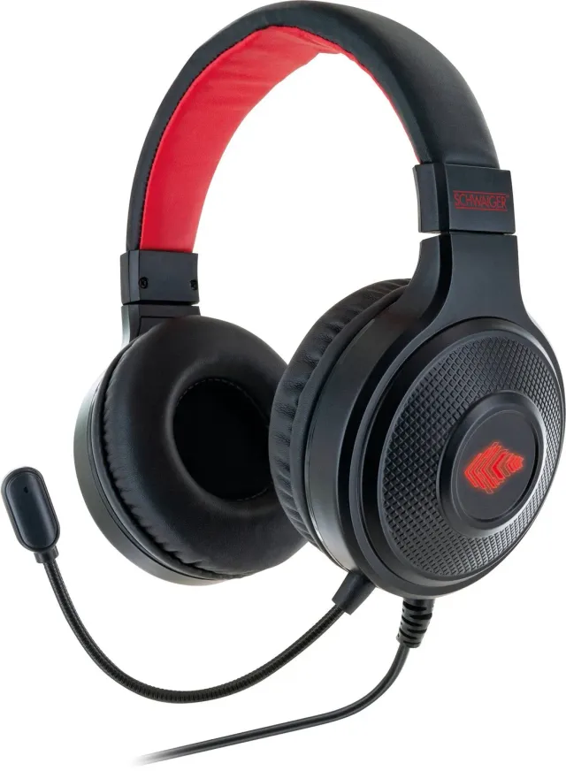 SCHWAIGER headset PC over-ear USB jack con microfono LED