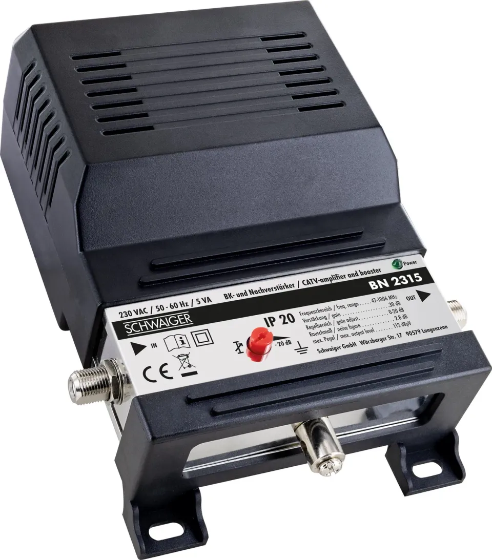 Schwaiger Amplificatore BK 30 dB cavo e antenna TV