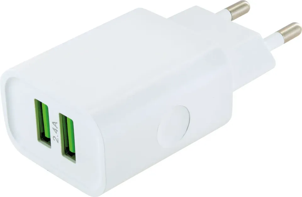 Schwaiger Caricatore muro 2x USB-A 12W bianco