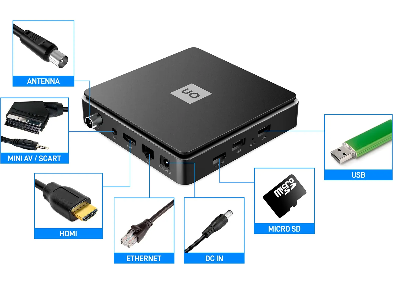 TELE System ON T2 HD decoder terrestre Android TV HDR10